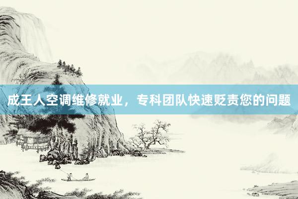 成王人空调维修就业，专科团队快速贬责您的问题